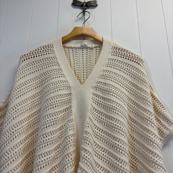 Gap Womens Boho Chic Chunky Oversized Poncho Sweater Size XXS Festival Neutral - Picture 7 of 7